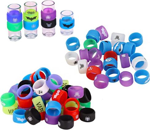 50pcs Protective Silicone rubber Band Anti Slip Silicone Bands for 510 carts and lab glass tubes(9.6mm x 9.6mm x 7mm x 50pcs) in Saudi Arabia