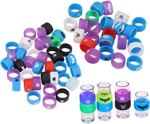 50pcs Protective Silicone rubber Band Anti Slip Silicone Bands for 510 carts and lab glass tubes(9.6mm x 9.6mm x 7mm x 50pcs) in Saudi Arabia
