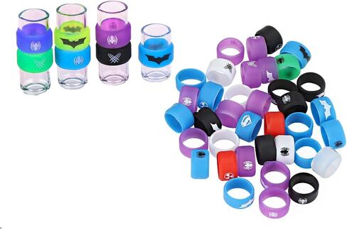 50pcs Protective Silicone rubber Band Anti Slip Silicone Bands for 510 carts and lab glass tubes(9.6mm x 9.6mm x 7mm x 50pcs) in Saudi Arabia
