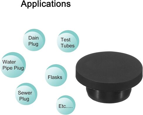 MECCANIXITY Silicone Rubber Hole Plug 15.5mm Diameter Soft Flexible Stopper for 15mm Hole Black 10 Pieces in Saudi Arabia
