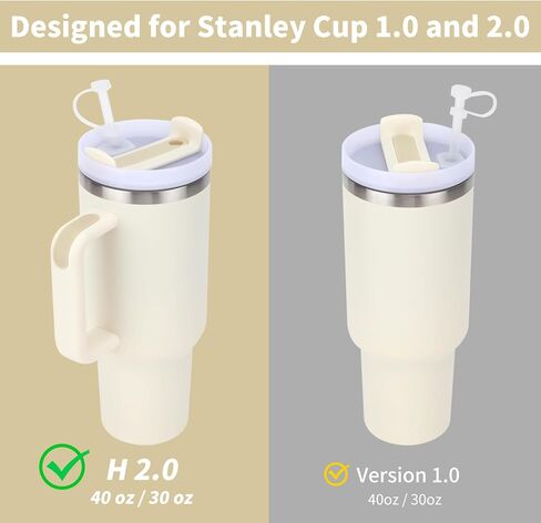 6 Pack Silicone Spill Proof Stoppers,Designed for Stanley Cup 1.0 and 2.0 40/30oz, White Silicone Leak proof kit,Including 2 Square Spill Stoppers, 2 Straw Cover Caps and 2 Round Leak Stoppers in Kuwait