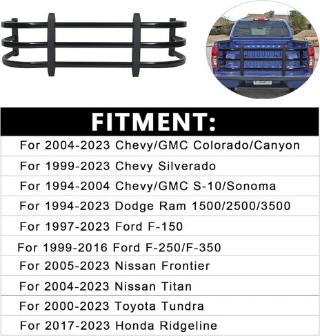 موسعات سرير الشاحنة لـ 2004-2023 F150 F250/ 2007-2023 Tundra/Ram طول تمديد الباب الخلفي القابل للسحب 54-64 بوصة in Kuwait