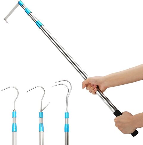 2.5 to 6.15 Ft Cargo Grabber Reach Retriever Tool, Telescoping Pole with Hook for Pickup Truck Bed Accessories in Kuwait