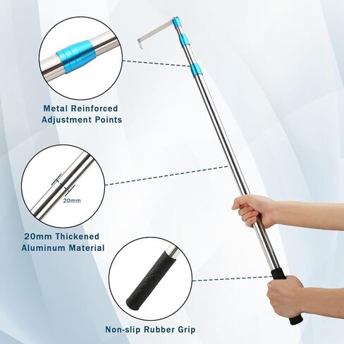 2.5 to 6.15 Ft Cargo Grabber Reach Retriever Tool, Telescoping Pole with Hook for Pickup Truck Bed Accessories in Kuwait