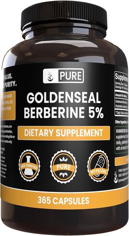 PURE ORIGINAL INGREDIENTS Goldenseal Berberine (730 Capsules) No Magnesium Or Rice Fillers, Always Pure, Lab Verified (730 Count) in Saudi Arabia