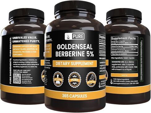 PURE ORIGINAL INGREDIENTS Goldenseal Berberine (730 Capsules) No Magnesium Or Rice Fillers, Always Pure, Lab Verified (730 Count) in Saudi Arabia