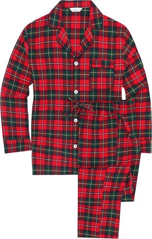Mens 100% Cotton Flannel Pajama Set with Pant Pockets & Drawstring in Saudi Arabia