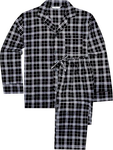 Mens 100% Cotton Flannel Pajama Set with Pant Pockets & Drawstring in Saudi Arabia