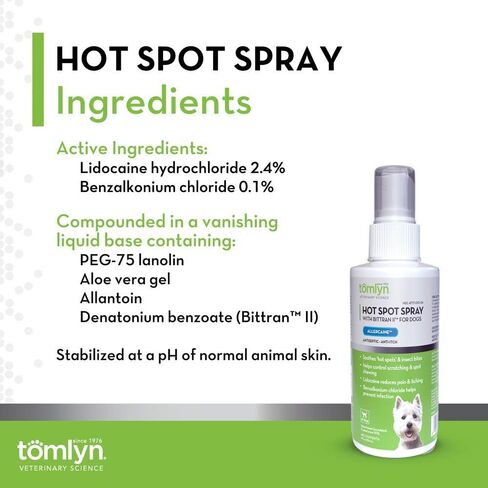 Tomlyn Allercaine Hot Spot Spray for Dogs, 4oz in Kuwait