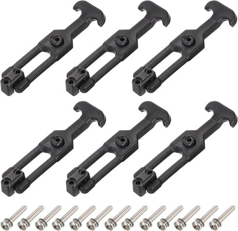 uxcell 6 مجموعة من المطاط المرن على شكل حرف T مزلاج سحب بمشبك بمشبك 6.6 بوصة لصندوق الأدوات والمبرد وعربة الجولف وغطاء الآلة الهندسية، أسود in Kuwait