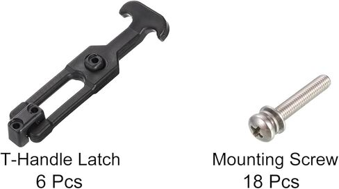 uxcell 6 مجموعة من المطاط المرن على شكل حرف T مزلاج سحب بمشبك بمشبك 6.6 بوصة لصندوق الأدوات والمبرد وعربة الجولف وغطاء الآلة الهندسية، أسود in Kuwait