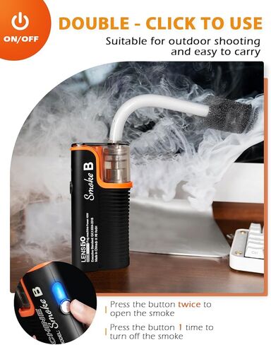 آلة دخان مولد الضباب من LENS GO مع عبوات سوائل إضافية 12 * 12 مل، جهاز تحكم عن بعد، ضفدع لاسلكي محمول باليد للتصوير الفوتوغرافي وتأثيرات المسرح والأحداث الخارجية ومصوري الفيديو ومنشئي المحتوى in Kuwait