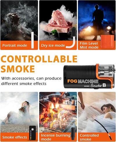 آلة دخان مولد الضباب من LENS GO مع عبوات سوائل إضافية 12 * 12 مل، جهاز تحكم عن بعد، ضفدع لاسلكي محمول باليد للتصوير الفوتوغرافي وتأثيرات المسرح والأحداث الخارجية ومصوري الفيديو ومنشئي المحتوى in Kuwait