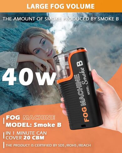 آلة دخان مولد الضباب من LENS GO مع عبوات سوائل إضافية 12 * 12 مل، جهاز تحكم عن بعد، ضفدع لاسلكي محمول باليد للتصوير الفوتوغرافي وتأثيرات المسرح والأحداث الخارجية ومصوري الفيديو ومنشئي المحتوى in Kuwait