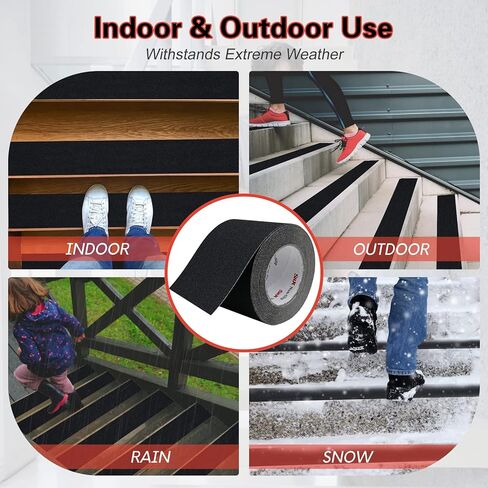 S&X Anti Slip Tape 24" x 40 FT Wide Non Skid Roll – High Traction Grip Tape Friction Abrasive Adhesive for Stairs Steps Ramps Boats Outdoor Waterproof in Kuwait
