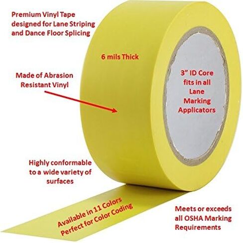 ProTapes Pro 50 Premium Vinyl Safety Marking and Dance Floor Splicing Tape, 6 mils Thick, 36 yds Length x 2" Width, Clear (Pack of 1) in Saudi Arabia