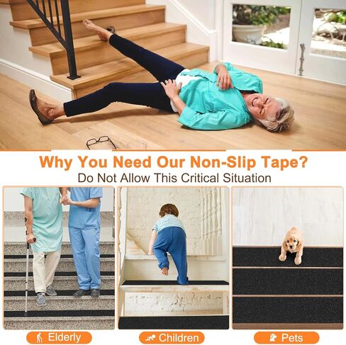 شريط مضاد للانزلاق للسلالم في الهواء الطلق في الأماكن المغلقة، 1 بوصة × 35 قدم، شرائط شريطية شديدة التحمل غير قابلة للانزلاق، شريط مانع للانزلاق، شريط قبضة، شريط جر لسلالم منحدر خطوات الدرج، مقاوم للماء، أسود in Kuwait