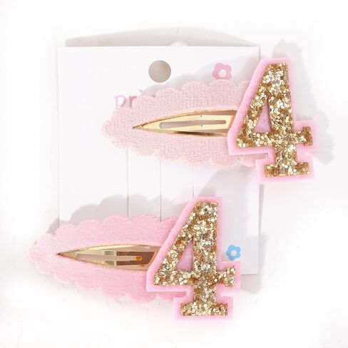 2pcs Hair Clips for Baby Girls - 1st Birthday Hair Clips for Party Decorations,Two Plush Fabric Gold Hair Clip,Head Ornament Accessories Photo Props for Baby Showers (1st pink) in Saudi Arabia