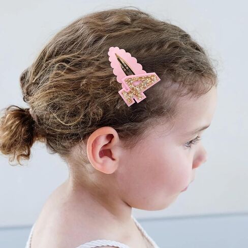 2pcs Hair Clips for Baby Girls - 1st Birthday Hair Clips for Party Decorations,Two Plush Fabric Gold Hair Clip,Head Ornament Accessories Photo Props for Baby Showers (1st pink) in Saudi Arabia