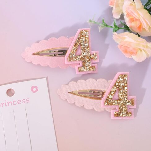 2pcs Hair Clips for Baby Girls - 1st Birthday Hair Clips for Party Decorations,Two Plush Fabric Gold Hair Clip,Head Ornament Accessories Photo Props for Baby Showers (1st pink) in Saudi Arabia