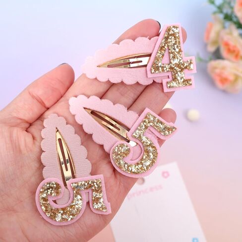 2pcs Hair Clips for Baby Girls - 1st Birthday Hair Clips for Party Decorations,Two Plush Fabric Gold Hair Clip,Head Ornament Accessories Photo Props for Baby Showers (1st pink) in Saudi Arabia