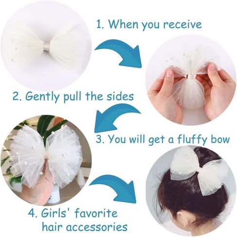2PCS Pearl Hair Bows Clip for Toddler Girls Cream Sweet First Communion Baby Hair Clips for Wedding Party Daily Wearing in Saudi Arabia