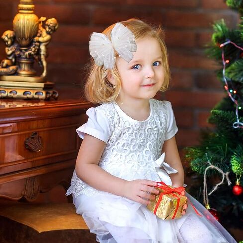 2PCS Pearl Hair Bows Clip for Toddler Girls Cream Sweet First Communion Baby Hair Clips for Wedding Party Daily Wearing in Saudi Arabia