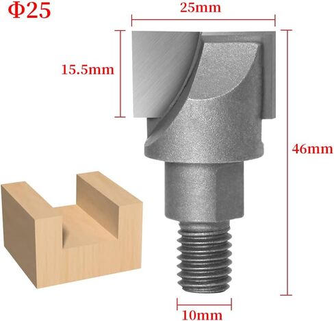 Wood Lock milling Cutter bits Shank 10MM CNC Cleaning Bottom Router Bit Woodworking Tools Two Screw Thread Lock Mortiser Milling Cutter, 1pcs, Materials Carbide (Diameter 16.5mm) in Saudi Arabia