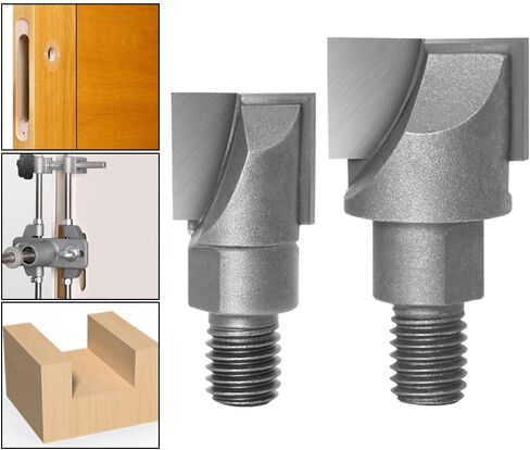 Wood Lock milling Cutter bits Shank 10MM CNC Cleaning Bottom Router Bit Woodworking Tools Two Screw Thread Lock Mortiser Milling Cutter, 1pcs, Materials Carbide (Diameter 16.5mm) in Saudi Arabia