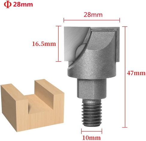 Wood Lock milling Cutter bits Shank 10MM CNC Cleaning Bottom Router Bit Woodworking Tools Two Screw Thread Lock Mortiser Milling Cutter, 1pcs, Materials Carbide (Diameter 16.5mm) in Saudi Arabia