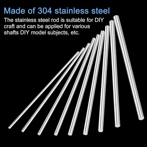 MECCANIXITY 304 Stainless Steel Round Rods, 6mm x 450mm Solid Shaft Rods for DIY Craft Model Car Helicopter Airplane, Pack of 2 in Saudi Arabia