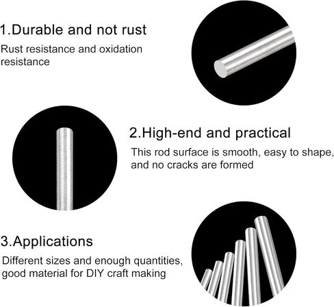 MECCANIXITY 304 Stainless Steel Round Rods, 6mm x 450mm Solid Shaft Rods for DIY Craft Model Car Helicopter Airplane, Pack of 2 in Saudi Arabia