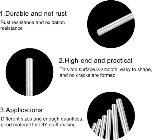 MECCANIXITY 304 Stainless Steel Round Rods, 6mm x 450mm Solid Shaft Rods for DIY Craft Model Car Helicopter Airplane, Pack of 2 in Saudi Arabia