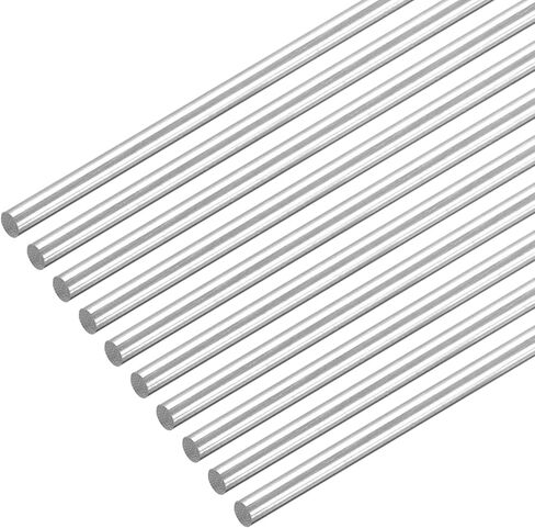 MECCANIXITY 304 Stainless Steel Round Rods, 1.2mm x 400mm Solid Shaft Rods for DIY Craft Model Car Helicopter Airplane, Pack of 10 in Kuwait