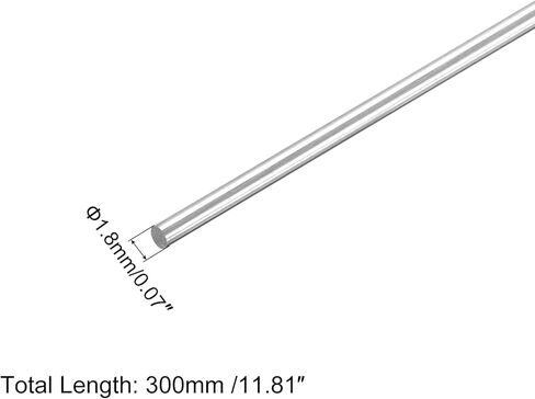 MECCANIXITY 304 Stainless Steel Round Rods, 1.2mm x 400mm Solid Shaft Rods for DIY Craft Model Car Helicopter Airplane, Pack of 10 in Kuwait