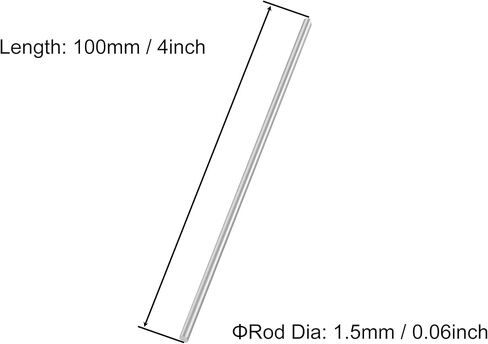 1mm x 100mm 304 Stainless Steel Round Rod, Metal Solid Shaft Rods Lathe Bar Stock for DIY Crafts Model Car Helicopter Airplane 10pcs in Saudi Arabia