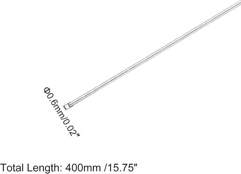 MECCANIXITY 304 Stainless Steel Round Rods, 0.8mm x 200mm Solid Shaft Rods for DIY Craft Model Car Helicopter Airplane, Pack of 10 in Kuwait