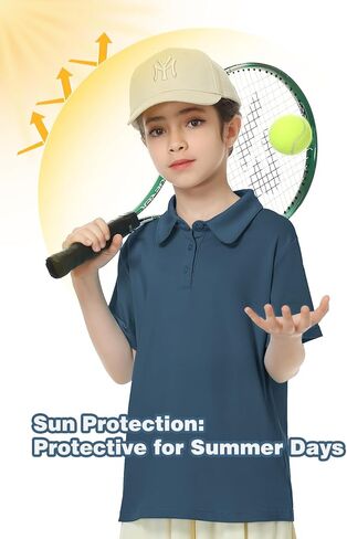 MERIABNY Girls Golf Polo Shirts Short Sleeve Tennis Golf Clothes for Aged 6-13 in Kuwait
