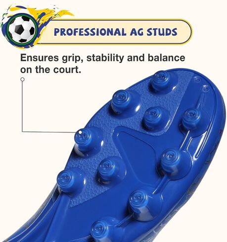 Kids Soccer Cleats Boys Girls Soccer Shoes Outdoor Firm Ground Youth Football Cleats for Little Kid/Big Kid in Saudi Arabia