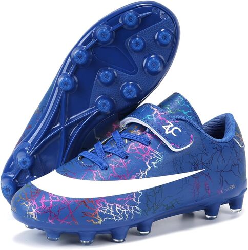 Kids Soccer Cleats Boys Girls Soccer Shoes Outdoor Firm Ground Youth Football Cleats for Little Kid/Big Kid in Saudi Arabia