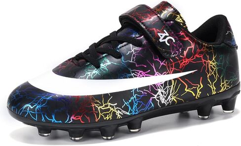 Kids Soccer Cleats Boys Girls Soccer Shoes Outdoor Firm Ground Youth Football Cleats for Little Kid/Big Kid in Saudi Arabia
