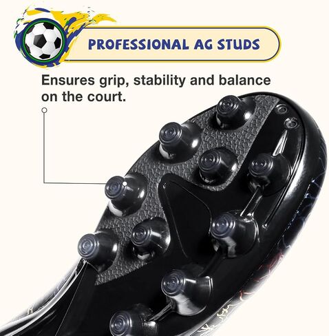 Kids Soccer Cleats Boys Girls Soccer Shoes Outdoor Firm Ground Youth Football Cleats for Little Kid/Big Kid in Saudi Arabia