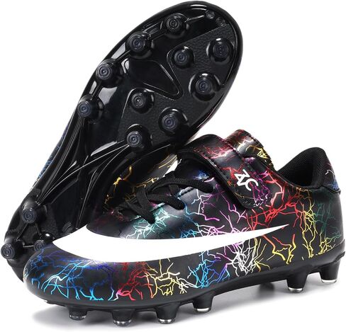 Kids Soccer Cleats Boys Girls Soccer Shoes Outdoor Firm Ground Youth Football Cleats for Little Kid/Big Kid in Saudi Arabia