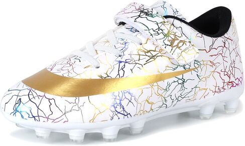 Kids Soccer Cleats Boys Girls Soccer Shoes Outdoor Firm Ground Youth Football Cleats for Little Kid/Big Kid in Saudi Arabia