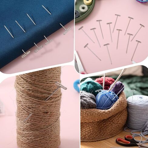 100 Pcs Wig T Pins, 2 Inch Silver Stainless Steel Sewing Pins with Storage Box, Long Straight Pins for Sewing, Craft, Quilting, Blocking Knitting, Office and Decoration in Saudi Arabia