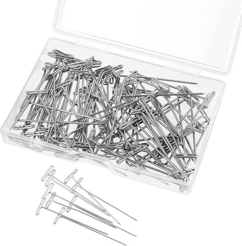100 Pcs Wig T Pins, 2 Inch Silver Stainless Steel Sewing Pins with Storage Box, Long Straight Pins for Sewing, Craft, Quilting, Blocking Knitting, Office and Decoration in Saudi Arabia