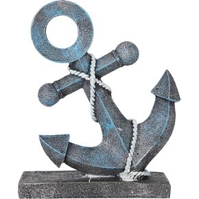 تمثال مرساة ديكور بحري مع حبل ، تمثال ريفي للمرساة للمكتب المنزلي بحيرة منزل ديكور الفضاء البحري ، لهجة صفراء in Kuwait