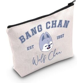 WCGXKO Korean Gift Music Group Merch Group Boys Makeup Bag Music Lover Gift (2000BbokAri), beige in Saudi Arabia
