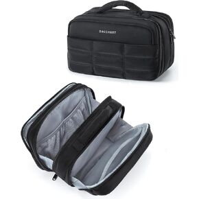 BAGSMART Toiletry Bag for Women, Travel Makeup Bag, Wide-open Portable Make Up Bag Organizer for Women for Travel Essentials Travel-Size Toiletries Accessories Bottles, Brushes, Black in Kuwait