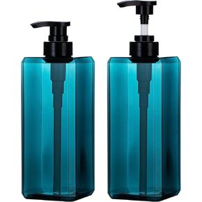 yebeauty 2pcs دش مضخة الزجاجات 17 أوقية 500 مل مضخة فارغة غسول زجاجة صابون الصابون موزع سائل حاوية الصابون البلاستيك للمطبخ ، غسل جسم الحمام ، العنبر in Kuwait